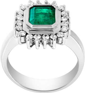 Emerald and diamond ring. 18k white gold Emerald and diamond ring. 18k white gold Ring Collection