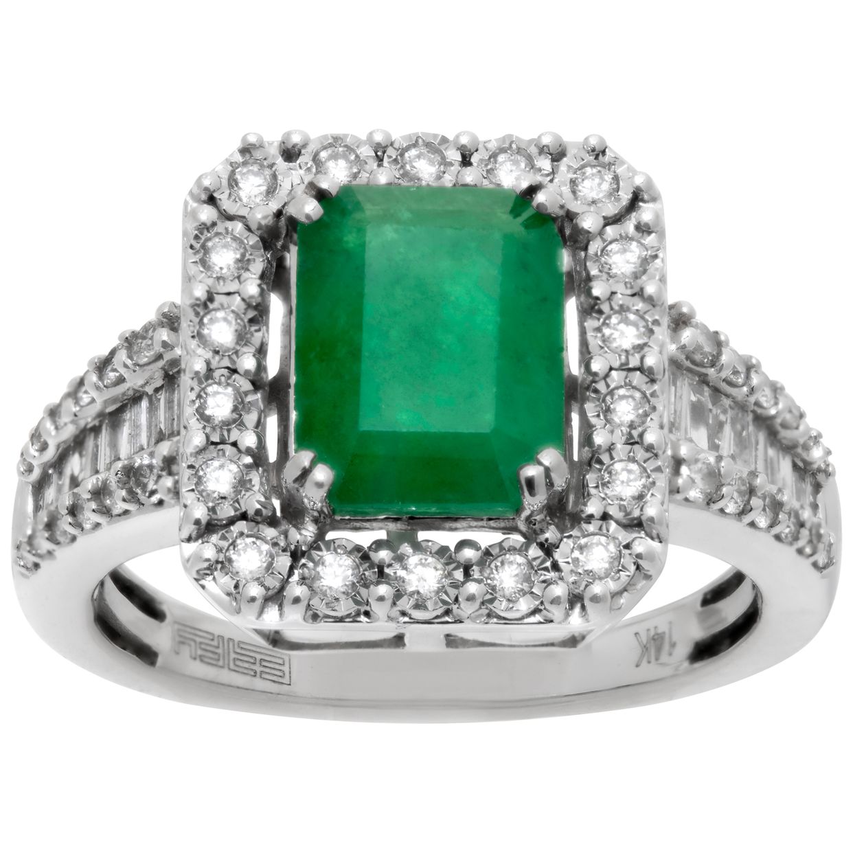 Emerald And Diamond Ring In 14k White Gold Gray Sons Jewelers