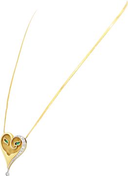 Erte "Mysteries of the Heart" Emerald Eyes Mask necklace