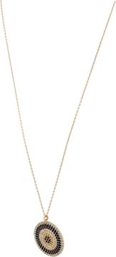 Evil eye diamond necklace in 14k yellow gold.