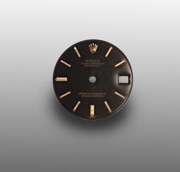 Factory Original Rolex Ladies DateJust Glossy Black Dial with Gold Sticks