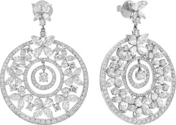 Floral Diamond Earrings in 18k White Gold Floral Diamond Earrings in 18k White Gold Earring Collection