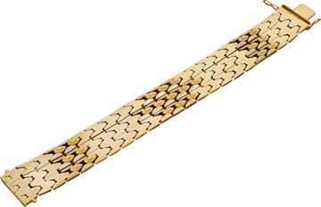 Floral wide 18k yellow and white gold bracelet