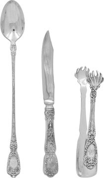 FLORENTINE by Gorham, sterling silver figural flatware set- Patented in1901-LUNCH & DINNER SET for 12. 126 pieces total.