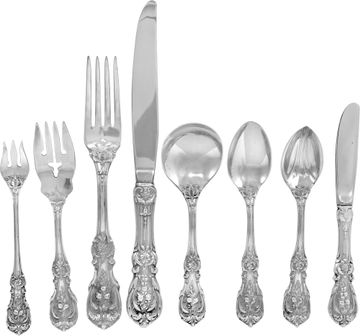 Francis The 1st Sterling Silver Flatware Set Patented In 1907 By Reed & Barton. Total Pieces: 83. Sterling Silver Collection