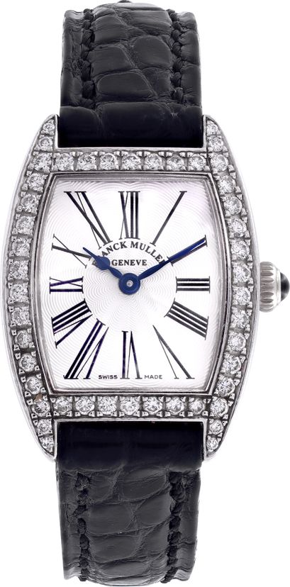 なかミュラー！！ Used Franck Muller Curvex 2500 QZ DP 18k White Gold 27mm | Gray & Sons