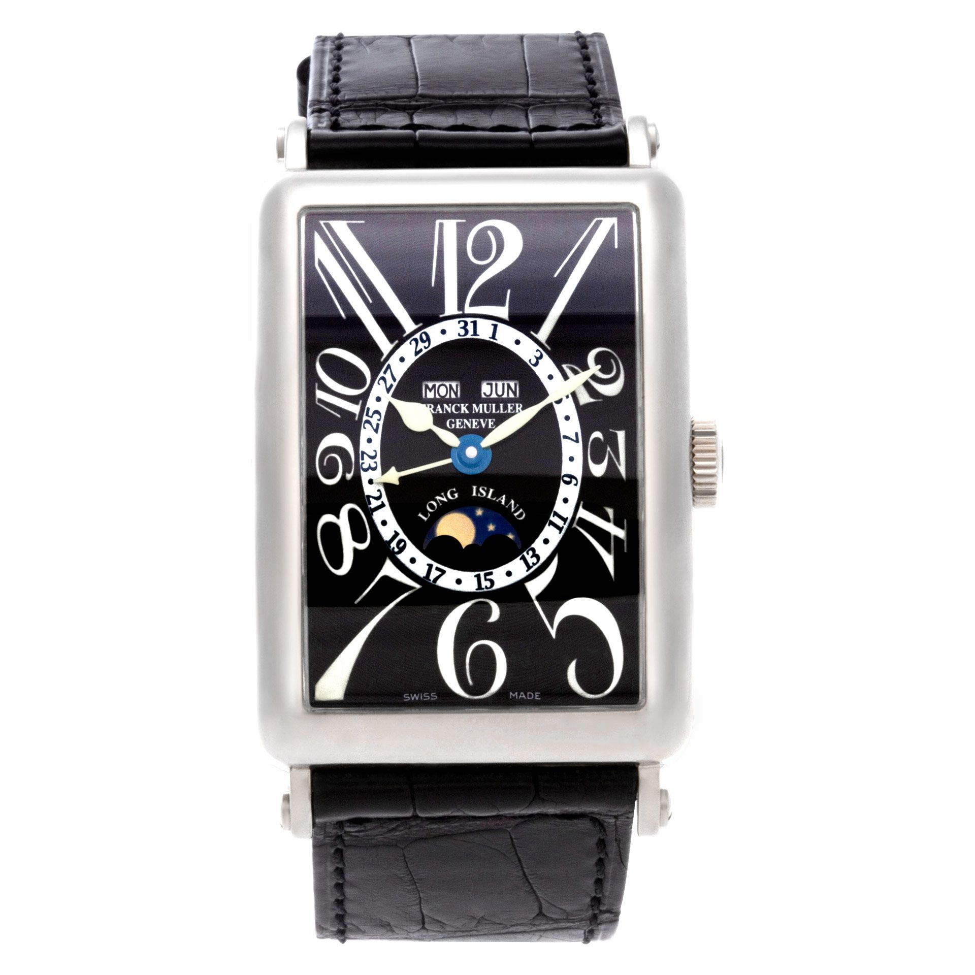 Pre-owned Franck Muller Long Island 1200 MC L 18k white gold
