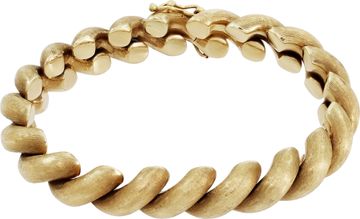 Fun and Shiny Macaroni Curved Link Bracelet in 14k yellow gold Bracelet Collection