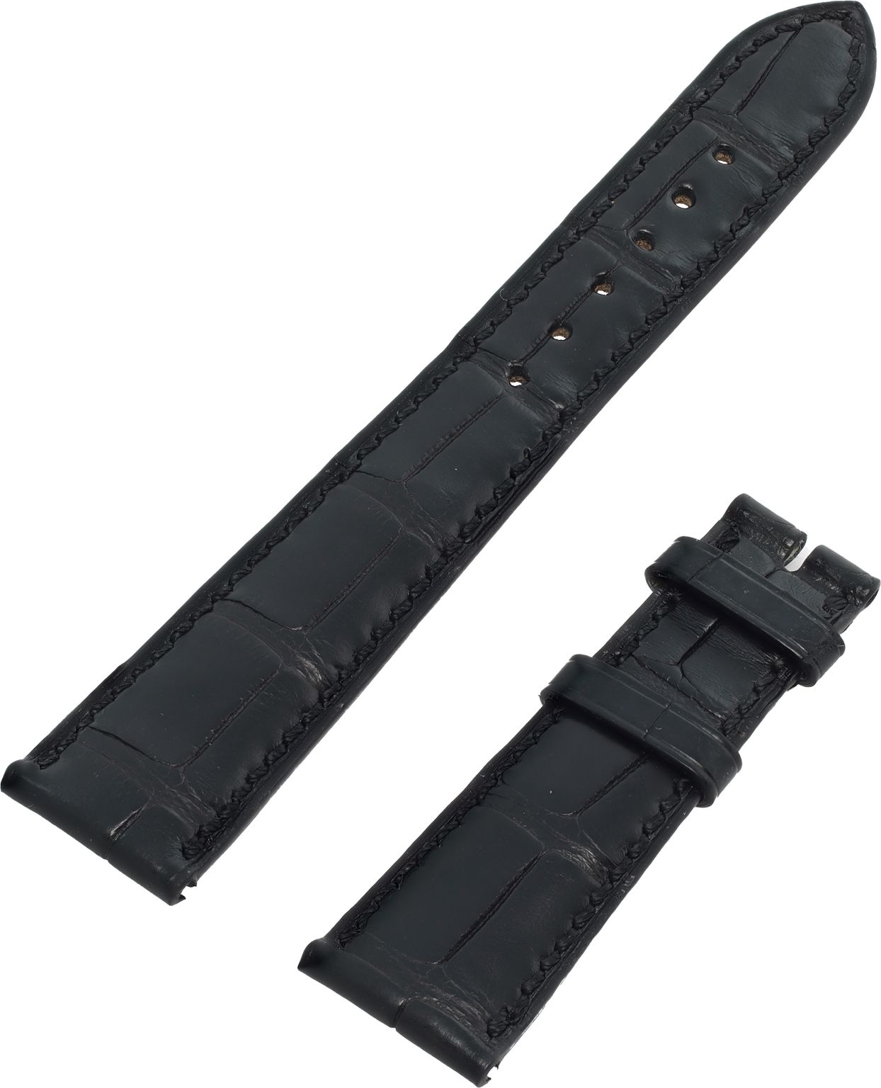 Patek Philippe ブラックレザーベルト Genuine Patek Philippe 21mm x 16mm Black Alligator Leather