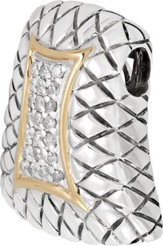 Geometric Diamond pendant in 14k yellow gold and sterling silver