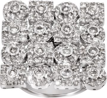 Geometric square ring in 18k white gold Ring Collection