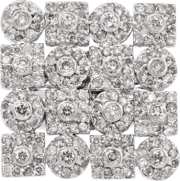 Geometric square ring in 18k white gold