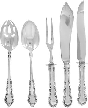 GEORGIAN ROSE sterling silver flatware set patented in 1941 by REED & BARTON