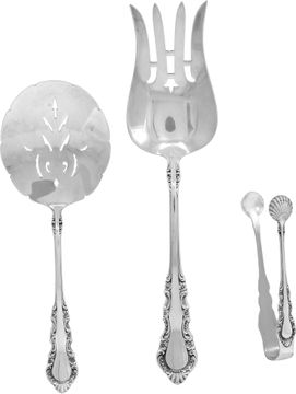 GEORGIAN ROSE sterling silver flatware set patented in 1941 by REED & BARTON