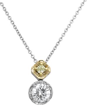 GIA certified 1.70 carat Round Brilliant Cut diamond necklace
