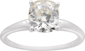 GIA certified old mine brilliant cut diamond ring in platinum GIA certified 2.25 carat (N color, VS2 clarity) diamond ring Ring Collection