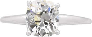 GIA certified old mine brilliant cut diamond ring in platinum
