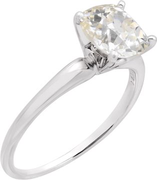 GIA certified old mine brilliant cut diamond ring in platinum