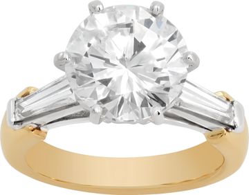 GIA certified 4.01 carat round brilliant cut diamond (G color, SI1 Clarity) ring