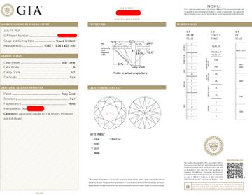 GIA certified 4.00 carat Round brilliant cut diamond, G color- SI1 Clarity.