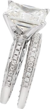 GIA certified 6.59 carat rectangular modified brilliant diamond ring + matching band