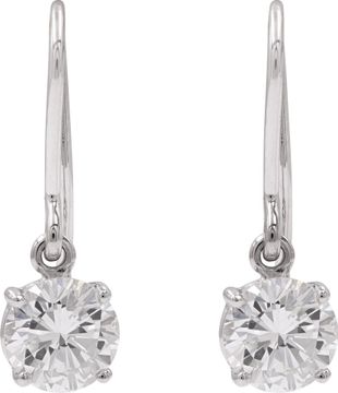 GIA Certified Dangling Diamond Earrings in 18k white gold