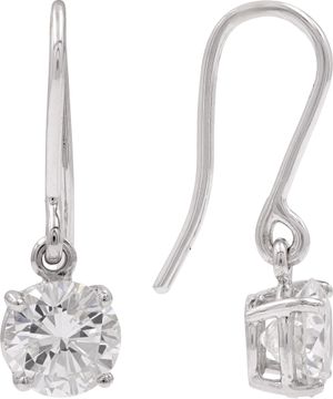 GIA Certified Dangling Diamond Earrings in 18k white gold