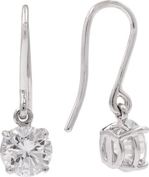 GIA Certified Dangling Diamond Earrings in 18k white gold