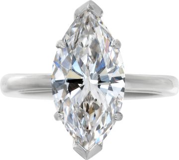 GIA certified Marquise cut diamond 4.00 ct. G color, VVS1 clarity. Excellent polish. Solitaire