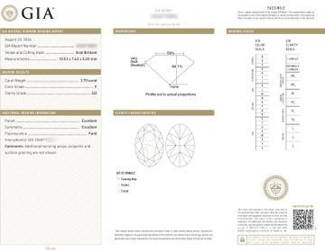 Gia Certified Oval Brilliant Cut 2.70 Carat Diamond