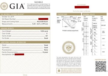 GIA certfied studs 0.52 carat (H color, VVS2 clarity, 2) & 0.50 carat (E color, SI1 clarity)