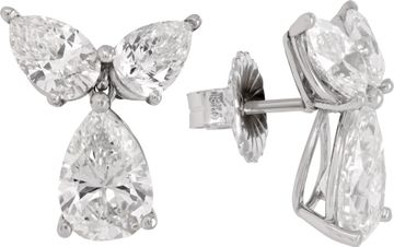 GIA certified pear shape diamond earrings approx over 5 carsts total