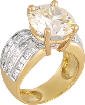 GIA certified round brilliant cut diamond 5.65 carat (Q¿R color range, VS2 clarity) ring