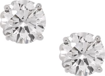 GIA certified round brilliant diamond stud earrings 3.01 carat and 3.01 carat (G, SI2)