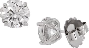 GIA certified round brilliant diamond stud earrings 3.01 carat and 3.01 carat (G, SI2)