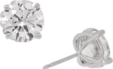 GIA certified round brilliant diamond stud earrings 3.01 carat and 3.01 carat (G, SI2)