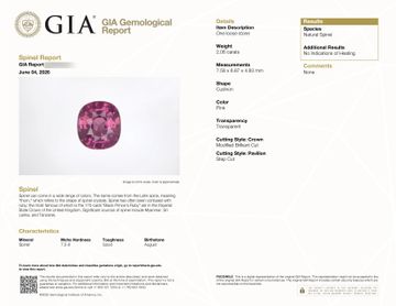 GIA Certified Spinel and Diamond Ring in 18k white gold