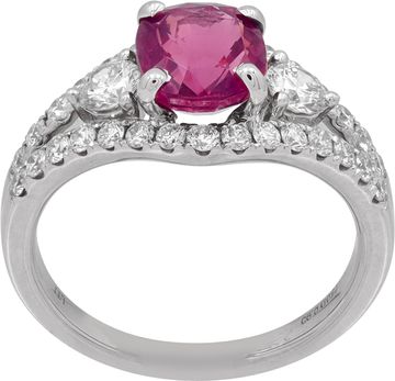 GIA Certified Spinel and Diamond Ring in 18k white gold GIA Certified Spinel and Diamond Ring in 18k white gold Ring Collection