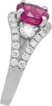 GIA Certified Spinel and Diamond Ring in 18k white gold