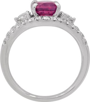 GIA Certified Spinel and Diamond Ring in 18k white gold