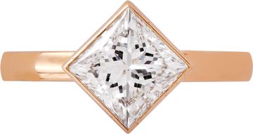 GIA certified square modified brilliant 2.12 carat (G color, SI1 clarity) diamond ring