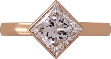 GIA certified square modified brilliant 2.12 carat (G color, SI1 clarity) diamond ring