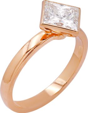 GIA certified square modified brilliant 2.12 carat (G color, SI1 clarity) diamond ring
