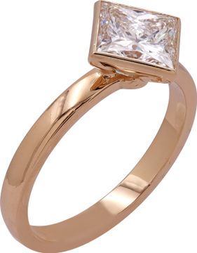 GIA certified square modified brilliant 2.12 carat (G color, SI1 clarity) diamond ring