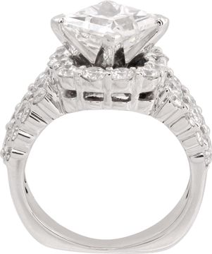 GIA certified square modified brilliant cut 2.63 carat (F color, VS2 clarity) ring