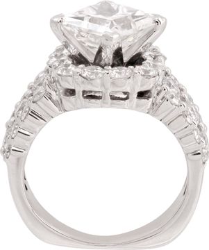 GIA certified square modified brilliant cut 2.63 carat (F color, VS2 clarity) ring