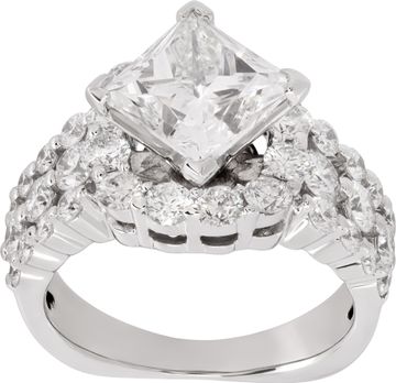 GIA certified square modified brilliant cut 2.63 carat (F color, VS2 clarity) ring Ring Collection