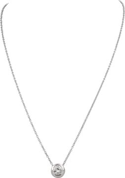 GIA Diamond Solitare necklace in 18k white gold