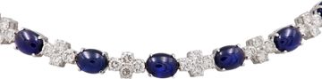 Giovane Diamond and Sapphire necklace in 18k White Gold