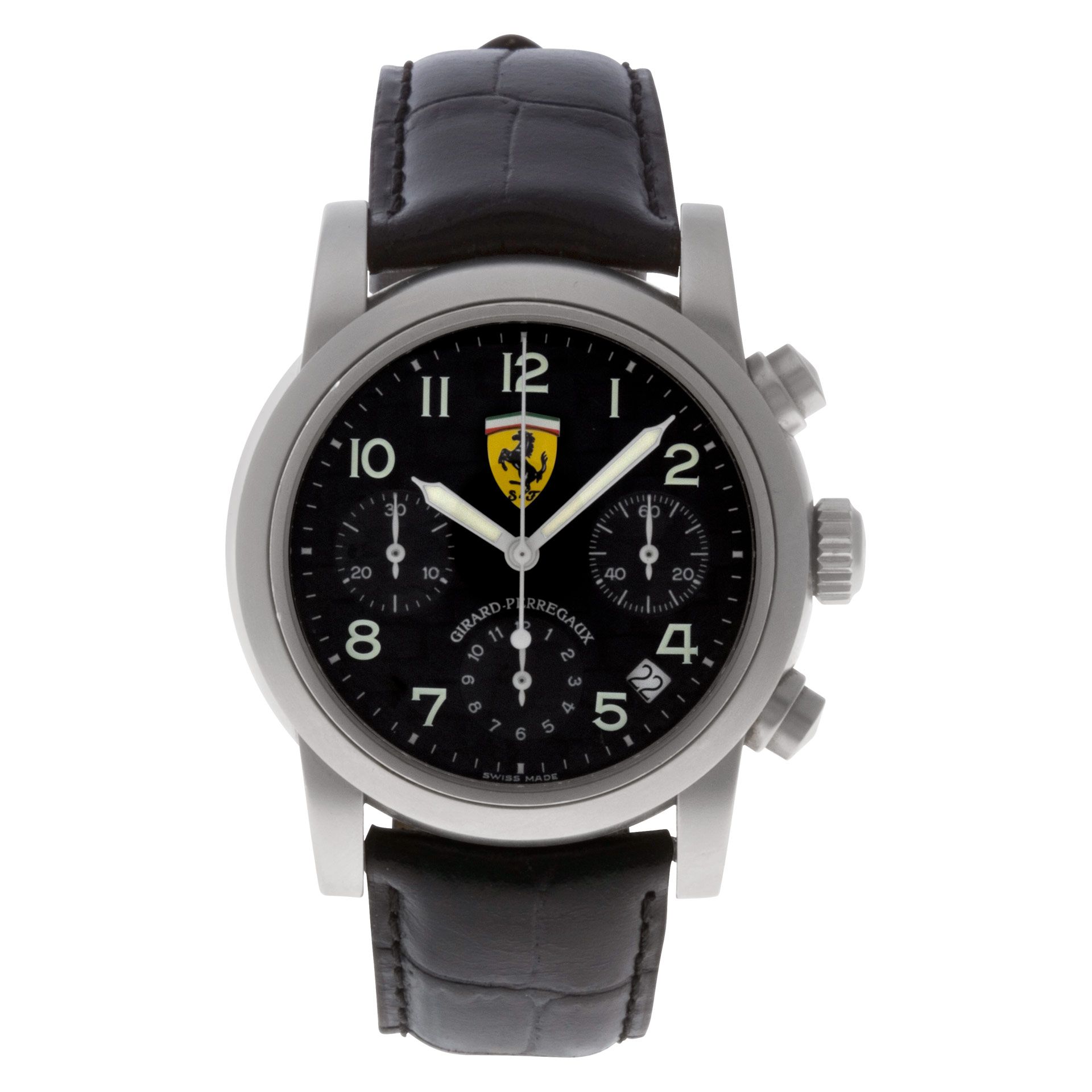 Pre-owned Girard Perregaux Ferrari 8020 titanium 36mm auto